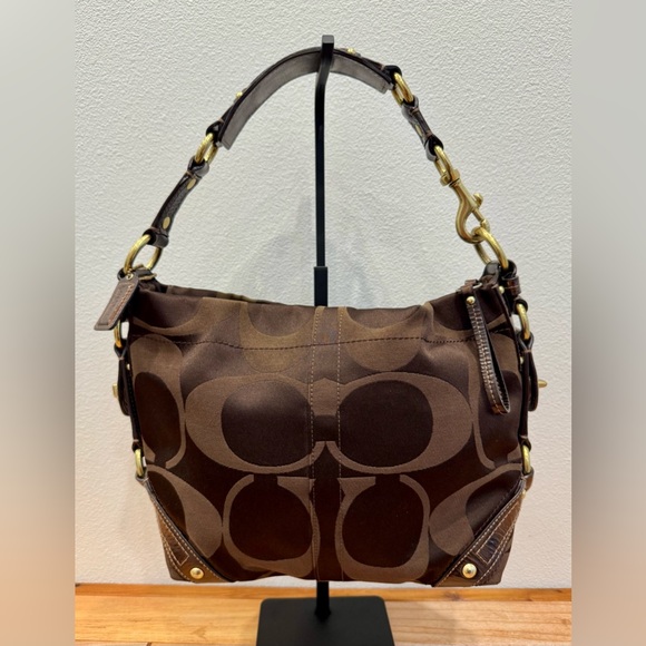 Coach Handbags - Coach Carly Soho Shoulder Bag in Chocolate Brown Signature Monogram EUC